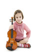 little girl with violin isolated on white background little girl with violin isolated on white background