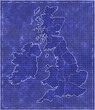 Blueprint style map of great britain