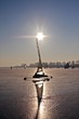 Ice sailing on the Gouwzee in the Netherlands