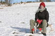 sledding in the snow
