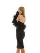 Standing beautiful girl in boa Standing beautiful girl in boa