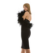 Standing beautiful girl in boa Standing beautiful girl in boa
