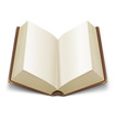 opened book with brown cover opened book with brown cover