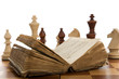 Chess composition with book Chess composition with book