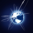 Global business concept. Blue version Global business concept. Blue version