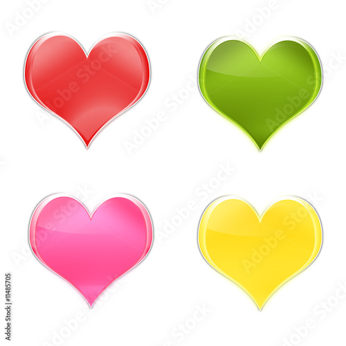 Assortiment 4 coeurs couleurs