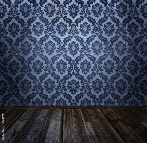 how to wallpaper a room. Room interior - vintage