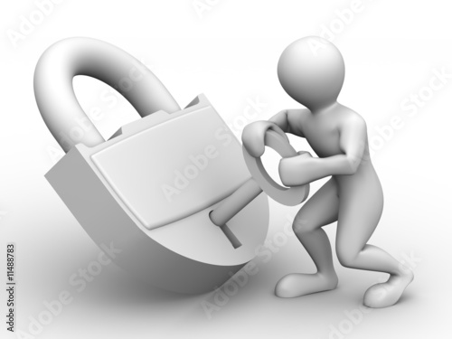Two man with lock
