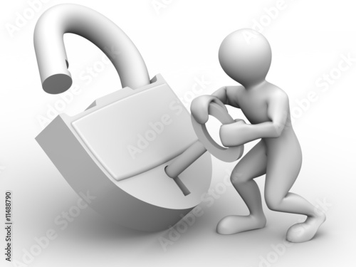 Two man with lock