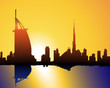 Vektor: Sonnenuntergang in Dubai Sonnenuntergang in Dubai