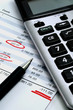 A calculator with financial statement