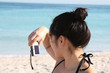 Asian girl taking a picture