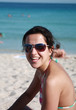 Latino girl on the beach