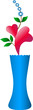Hearts in a vase