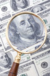 magnifier with dollar closeup magnifier with dollar closeup
