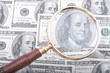 magnifier glass with money magnifier glass with money