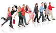 walking people collage