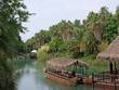 French Polynesia, walking canoe on the river.