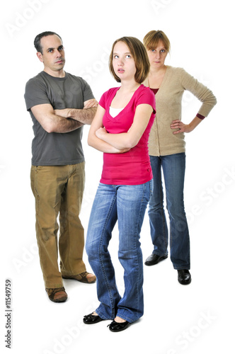 Foto: Teenage girl in trouble with parents Teenage girl in trouble with parents