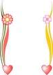Set of borders. Abstract flowers, hearts and ribbons. Set of borders. Abstract flowers, hearts and ribbons.