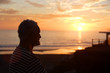 A retired man enjoying the sunset A retired man enjoying the sunset