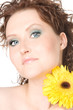 Beautiful woman with a flower
