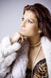 Beautiful brunette in fur