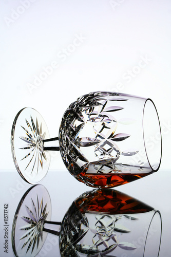 Photo: cognac on white background cognac on white background