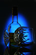glass of wine on blue background_2