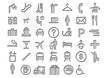 Graphic icons for airport and travel