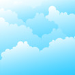 Blue sky, vector clouds