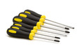 screwdrivers group on white background