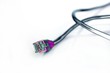 Ethernet rj45 cable isolated over white