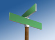Blank green street sign Blank green street sign
