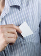 Photo: Blank business card in pocket Blank business card in pocket