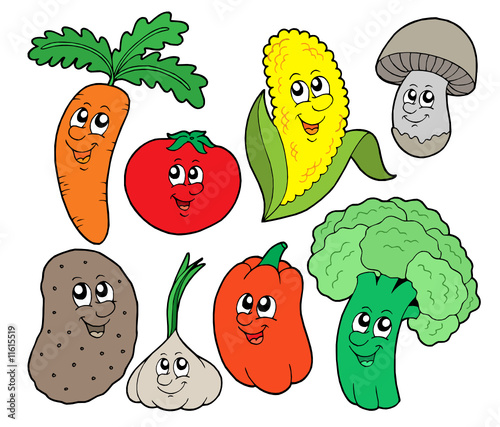 cute cartoon carrot. Cartoon vegetable collection 1