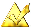 3D Golden Ticked Triangle