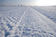 landscape with snow in the campaign in Italy
