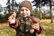 Boy Showing Mushrooms