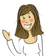 femme brune souriante