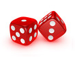 translucent red dice on white background translucent red dice on white background