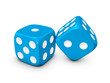 blue dice on white background blue dice on white background