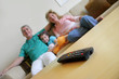 Family watching TV