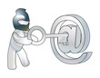A hacker breaks up e-mail will honour