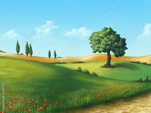 Illustration: Serene landscape Serene landscape