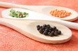 Food still life - herbs on wooden spoon