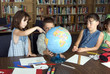 Elementary school students studying Elementary school students studying