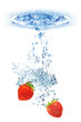 Bubbles in blue water