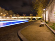 Fly-boat cruising on the river Seine by night. Fly-boat cruising on the river Seine by night.
