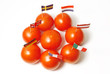 Tomaten mit europäischen Fahnen